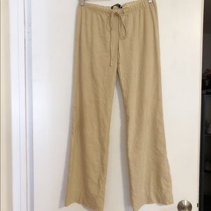 BCBGMAXAZRIA Beige Linen Pants